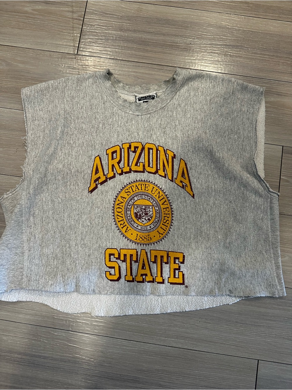 Vintage Arizona State Grey Sleeveless Sweatshirt